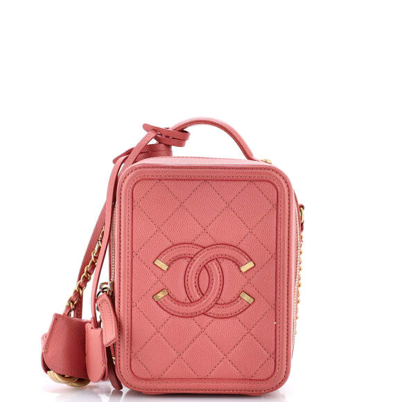 Chanel Handbags - Chanel Filigree Vertical Vanity Case Quilted Caviar